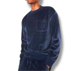 Old Navy Men’s M Luxe Lounge Crew Neck Chest Pocket Lost at Sea Sweatshirt